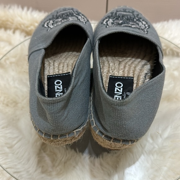 Kenzo Paris Gray Tiger Embroidered Linen Espadrille/Loafer - Picture 4 of 11